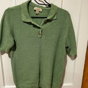 Appleseeds linen cotton knit polo. Size medium.
